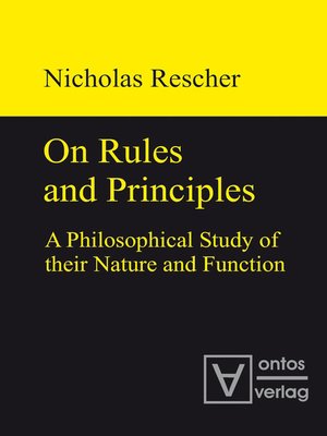 cover image of On Rules and Principles